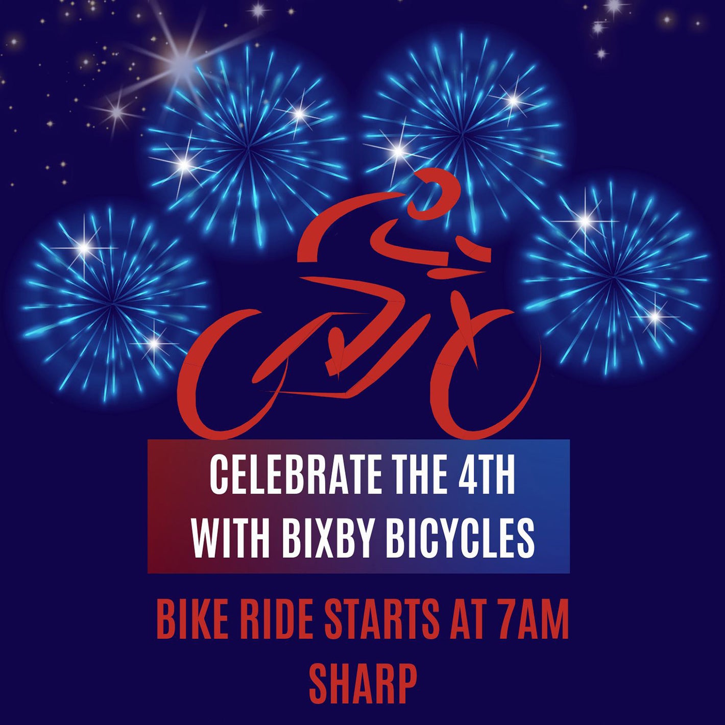 Bike Ride 44 on the 4th, July 4th, 2024 sponsored by Bixby Bicycles